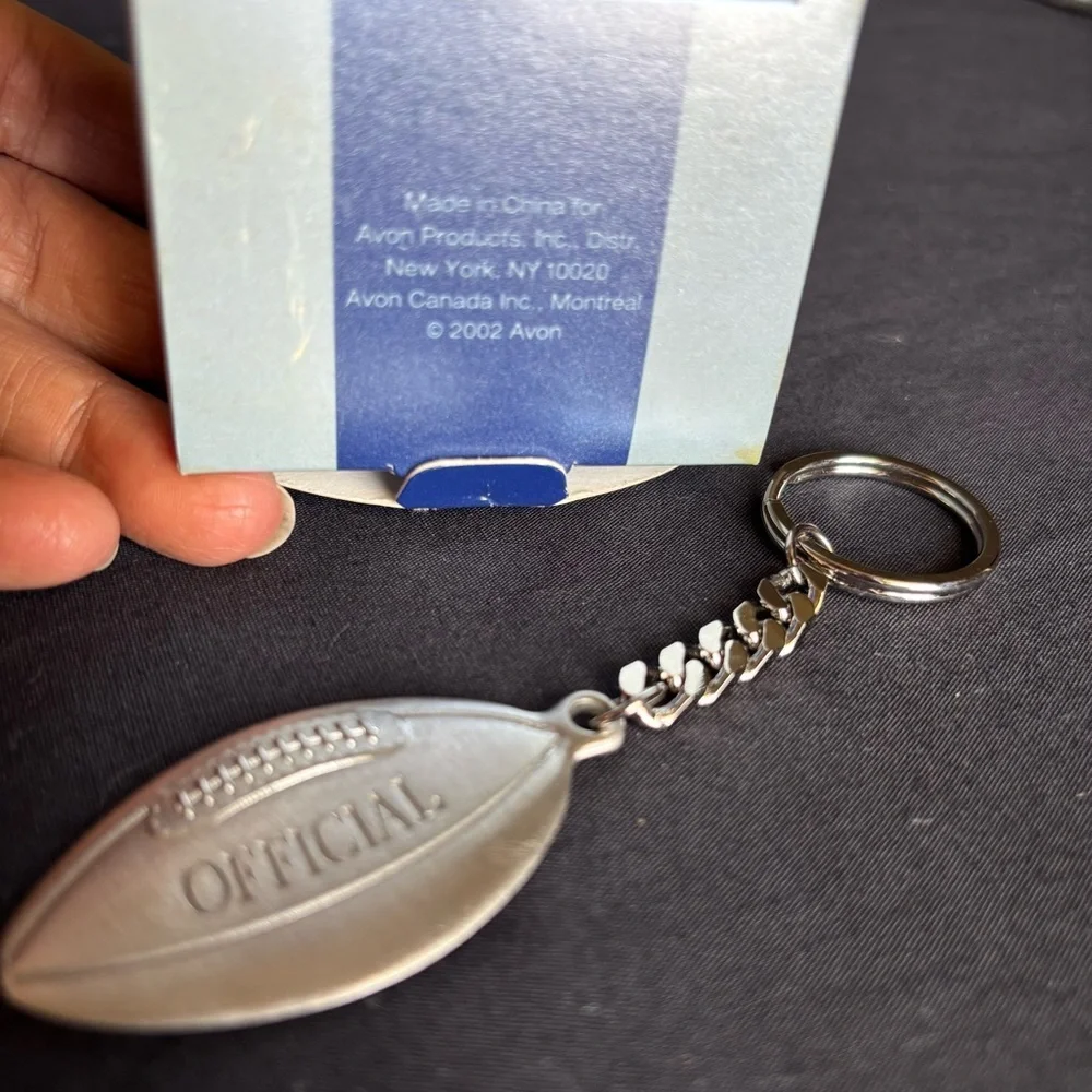 New Avon Official Silver Football Sports Enthusiast Keychain Accessory